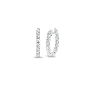 1 ct Diamond Interior & Exterior Huggie Earrings