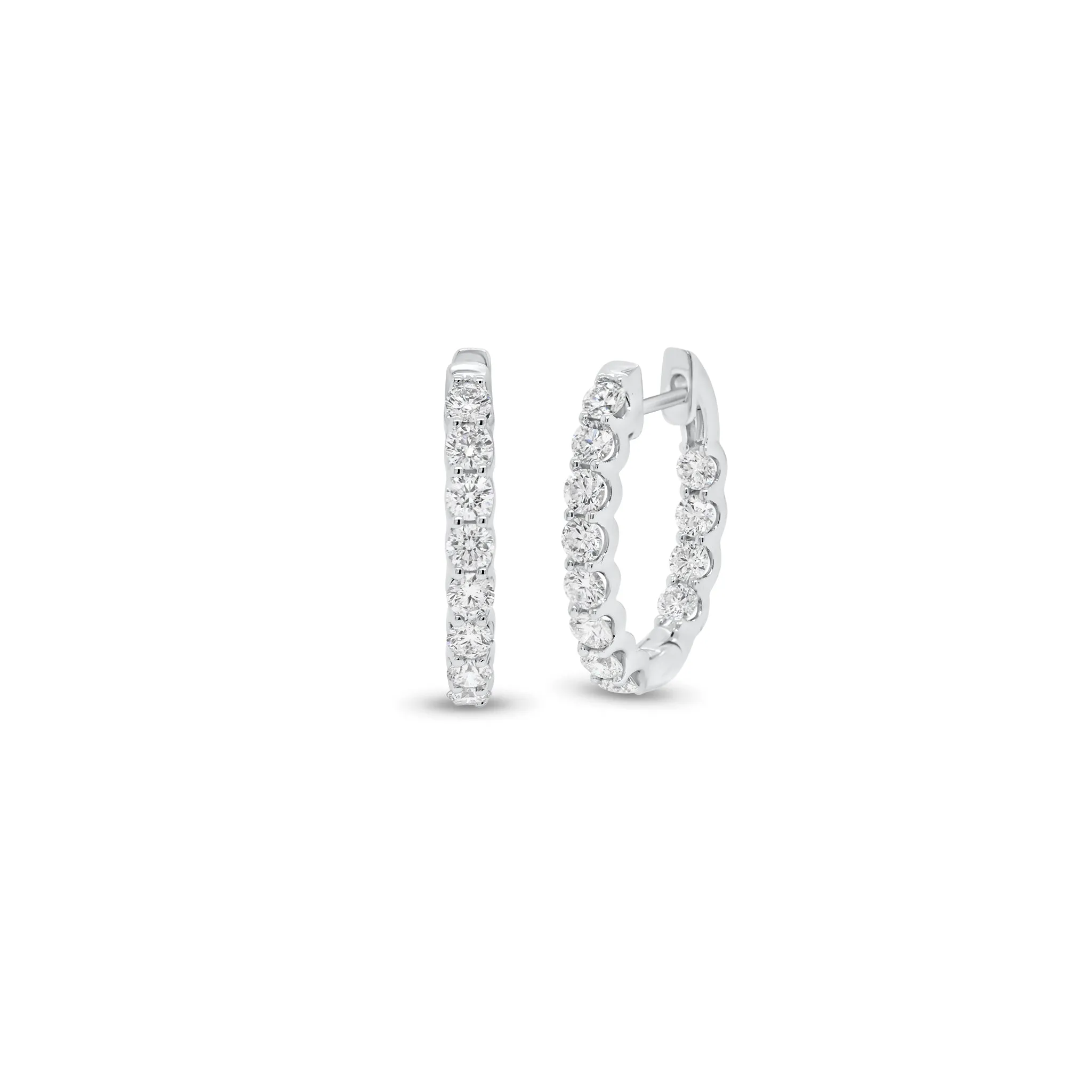 1 ct Diamond Interior & Exterior Huggie Earrings