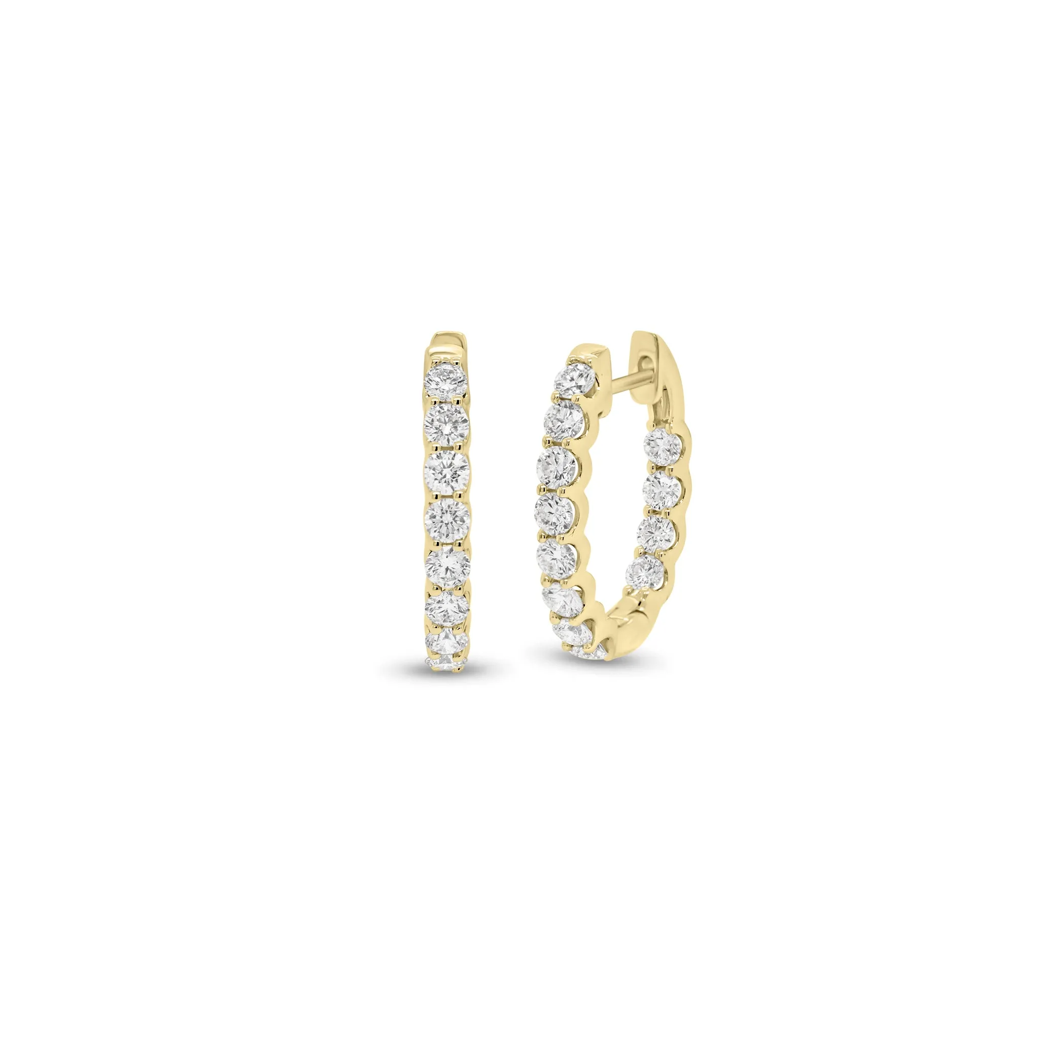 1 ct Diamond Interior & Exterior Huggie Earrings