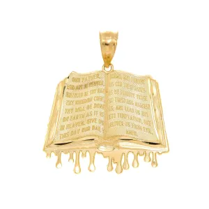 10K GOLD DRIPPING BIBLE PENDANT 8.1G