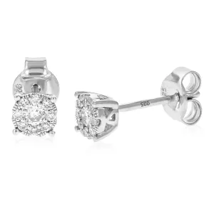 1/4 cttw Diamond Stud Earrings in .925 Sterling Silver