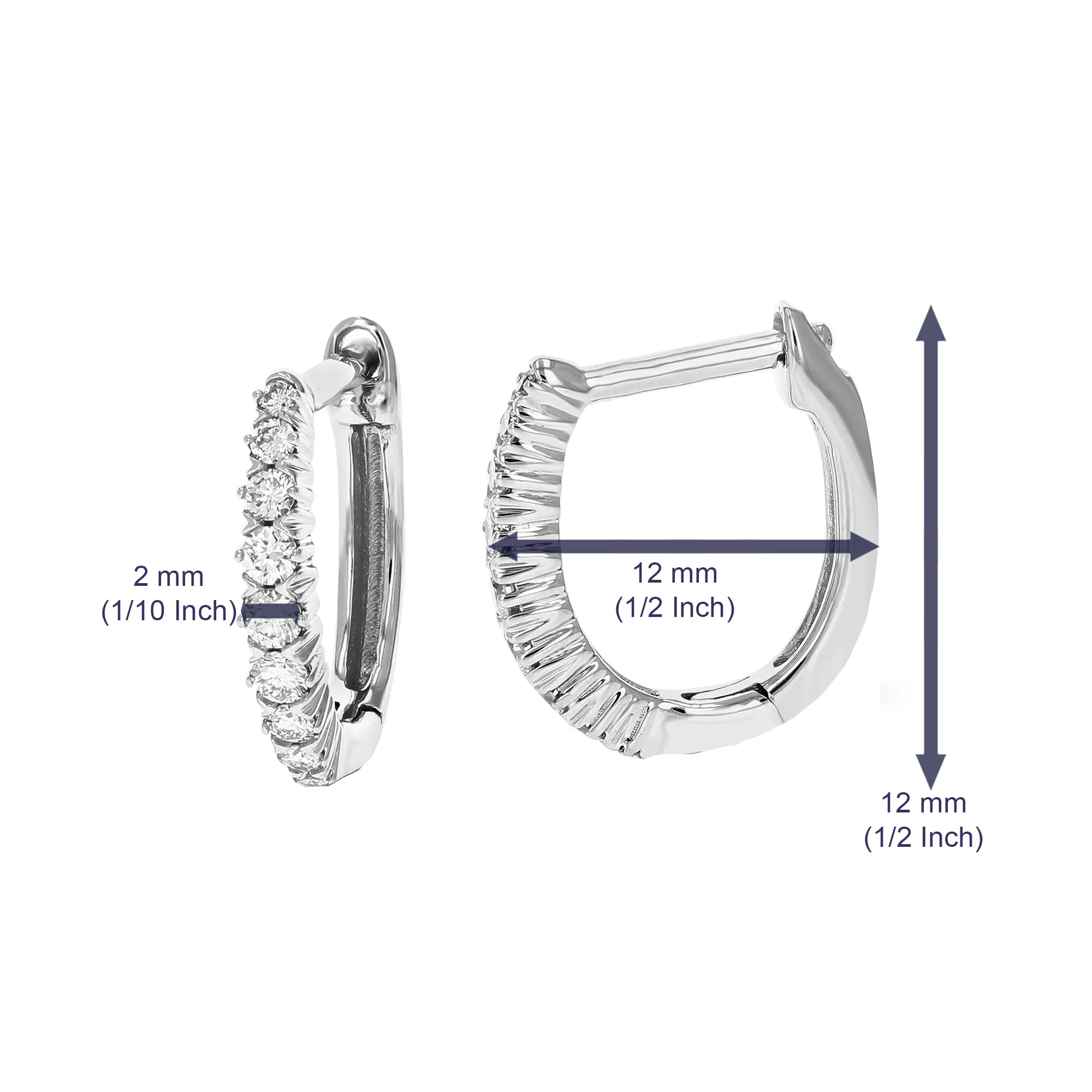 1/4 cttw Floating Lab Grown Diamond Hoop Earring 14K White Gold