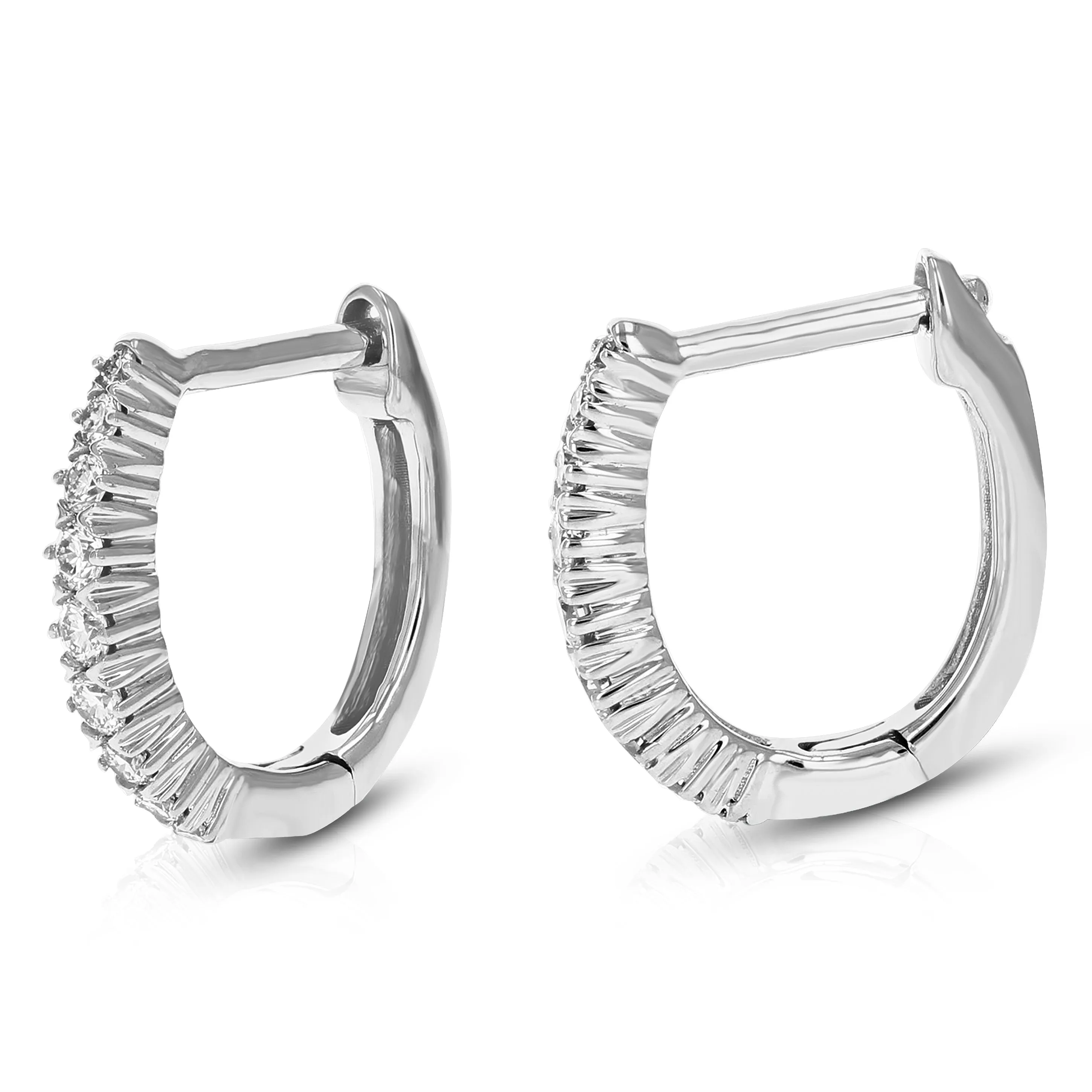 1/4 cttw Floating Lab Grown Diamond Hoop Earring 14K White Gold