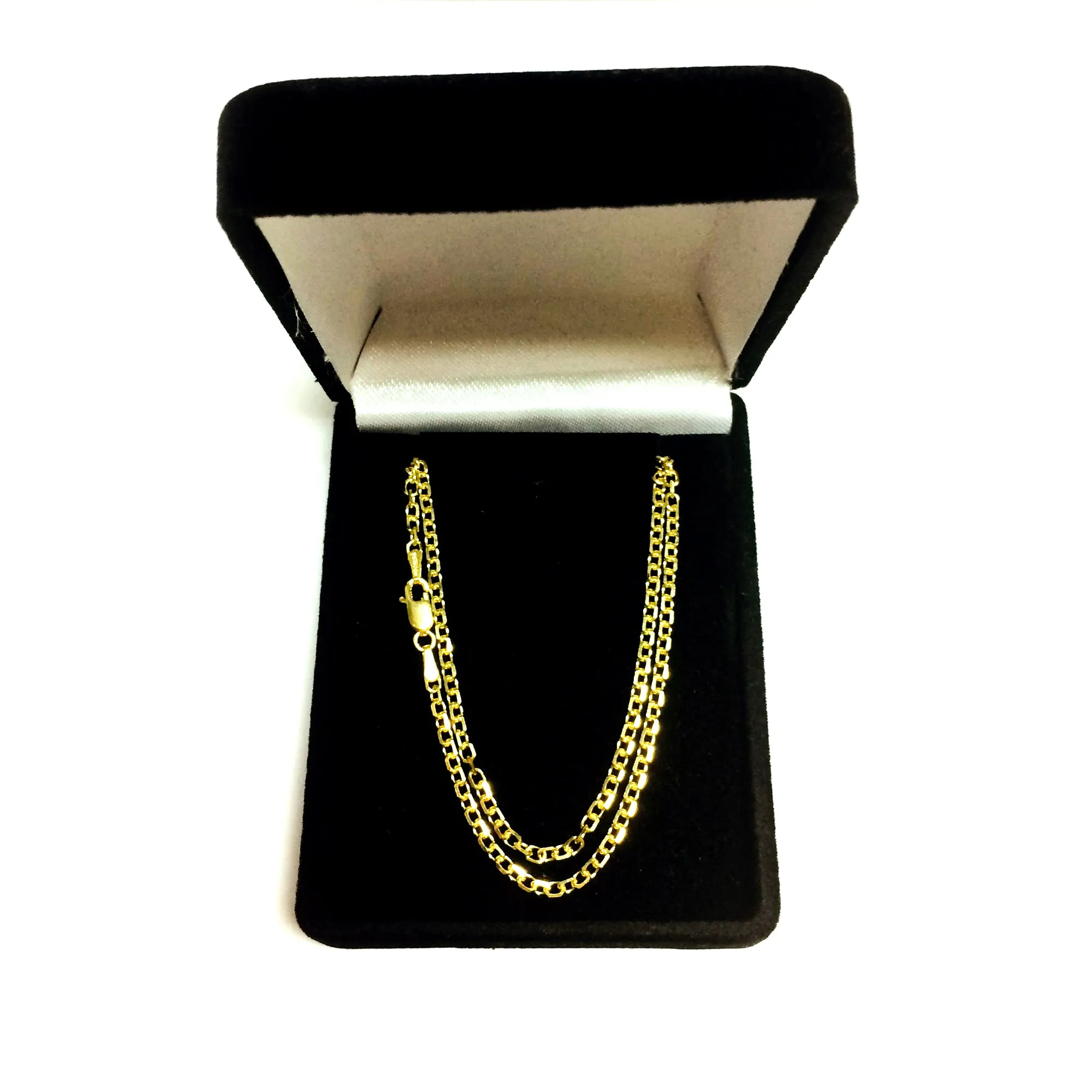 14k Yellow Gold Cable Link Chain Necklace, 2.3mm