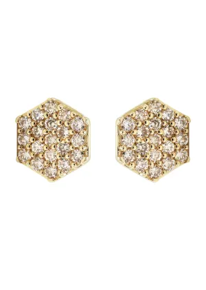 14K Yellow Gold Diamond Earrings For Men | 0.35 Carats | 1.79 Grams