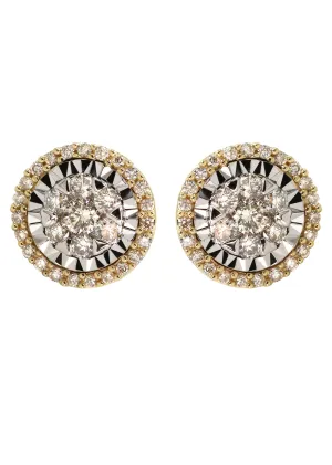 14K Yellow Gold Diamond Earrings For Men | 0.39 Carats | 2.14 Grams