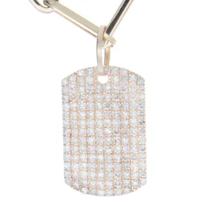 14K Yellow Gold Diamond Mini Dog Tag Pendant