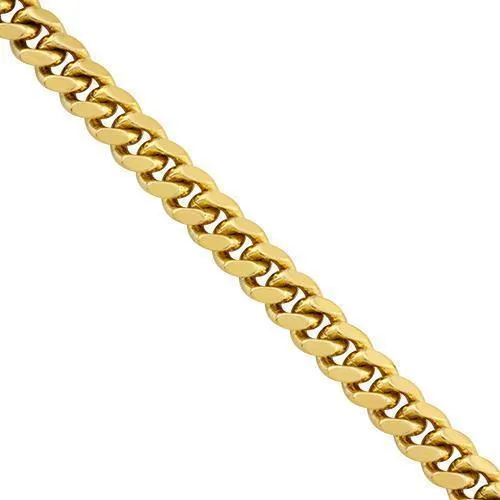 14K Yellow Solid Gold Mens Cuban Bracelet 6 mm