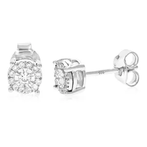 1/5 cttw Diamond Composite Classic Stud Earrings in Silver