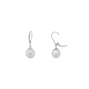 18K White Gold South Sea  Pearl Drop Earring - 20613426