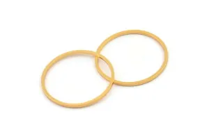 25mm Circle Connector, 6 Gold Plated Brass Circle Connectors (25x1x1mm) A3769