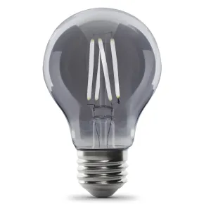 4W (25W Replacement) AT19 E26 Dimmable Straight Filament Smoke Glass Vintage Edison LED Light Bulb, Daylight