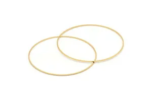 75mm Circle Connectors - 4 Gold Plated Brass Circle Connectors (75x1x1mm) BS 1102