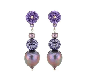 Amethyst & Pearl Earrings