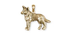 Australian Cattle Dog Jewelry 14k Gold Handmade Cattle Dog Pendant  ACD8-PG