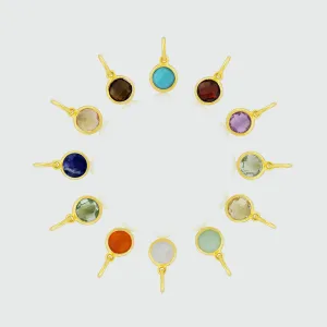 Bali 9ct Gold Birthstone Pendants