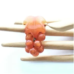 Baltic amber vintage masterfully crafted grape brooch