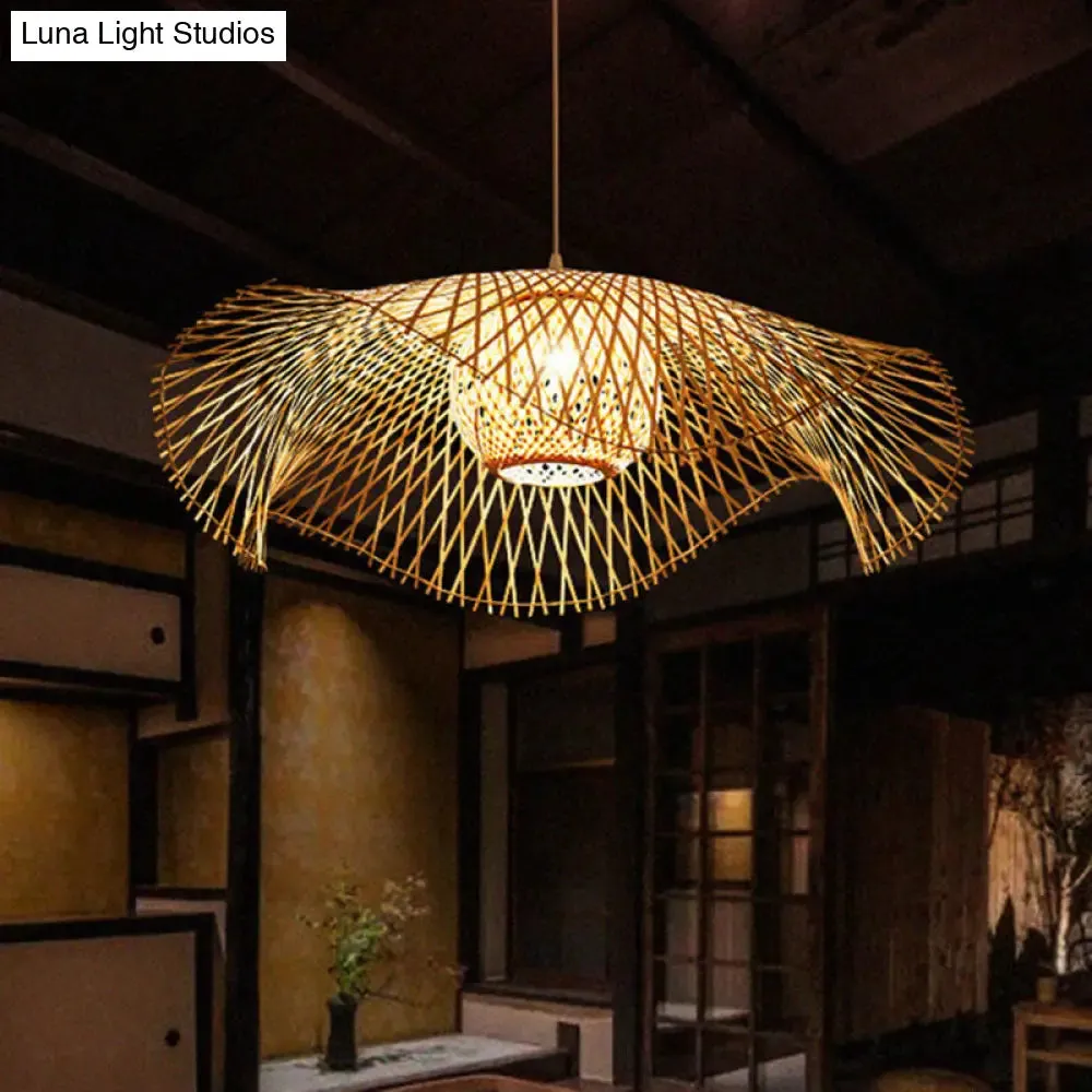 Bamboo Woven Pendant Light for a Stylish Table Setting