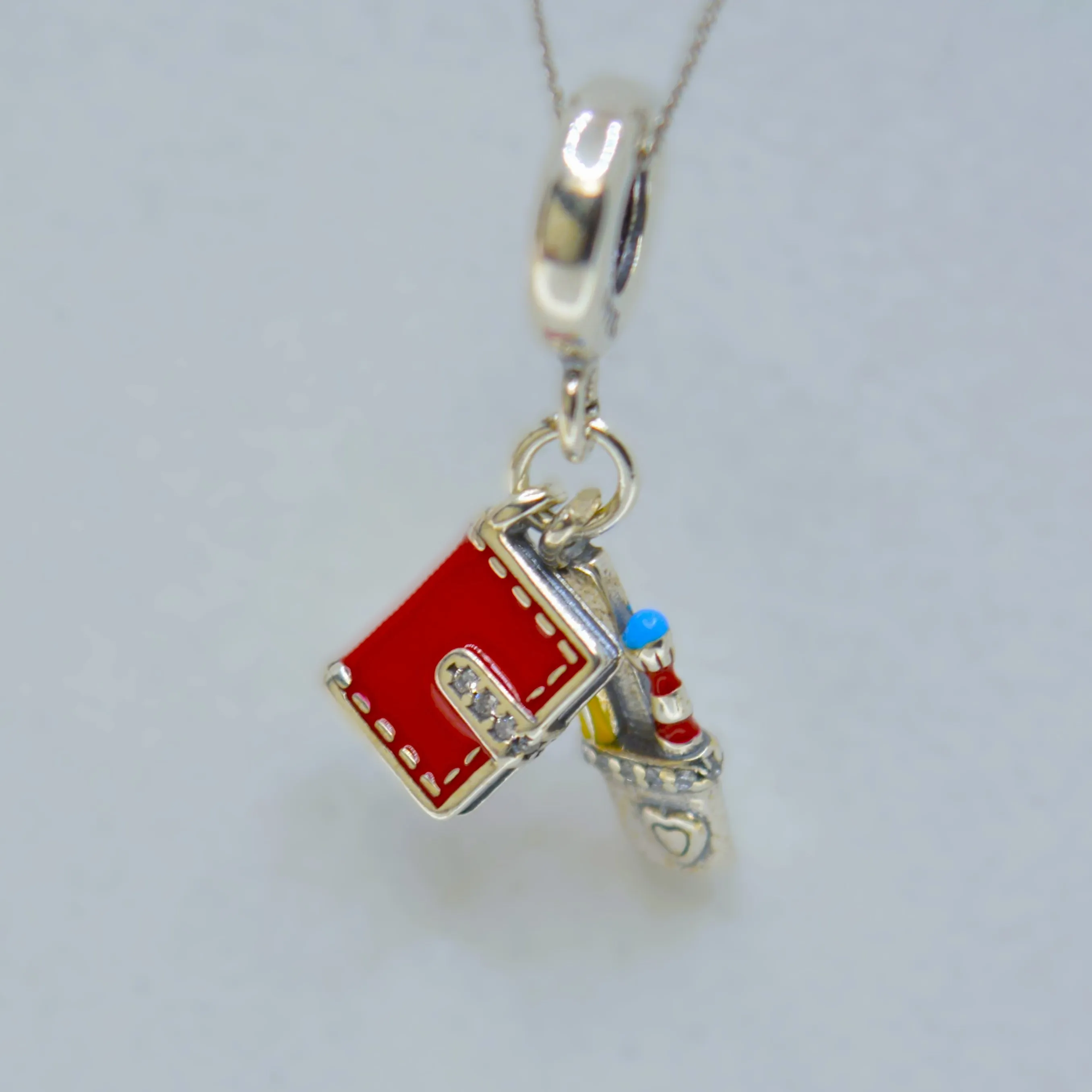 Book and Stationery Charm Pendant - 925 Silver Jewelry