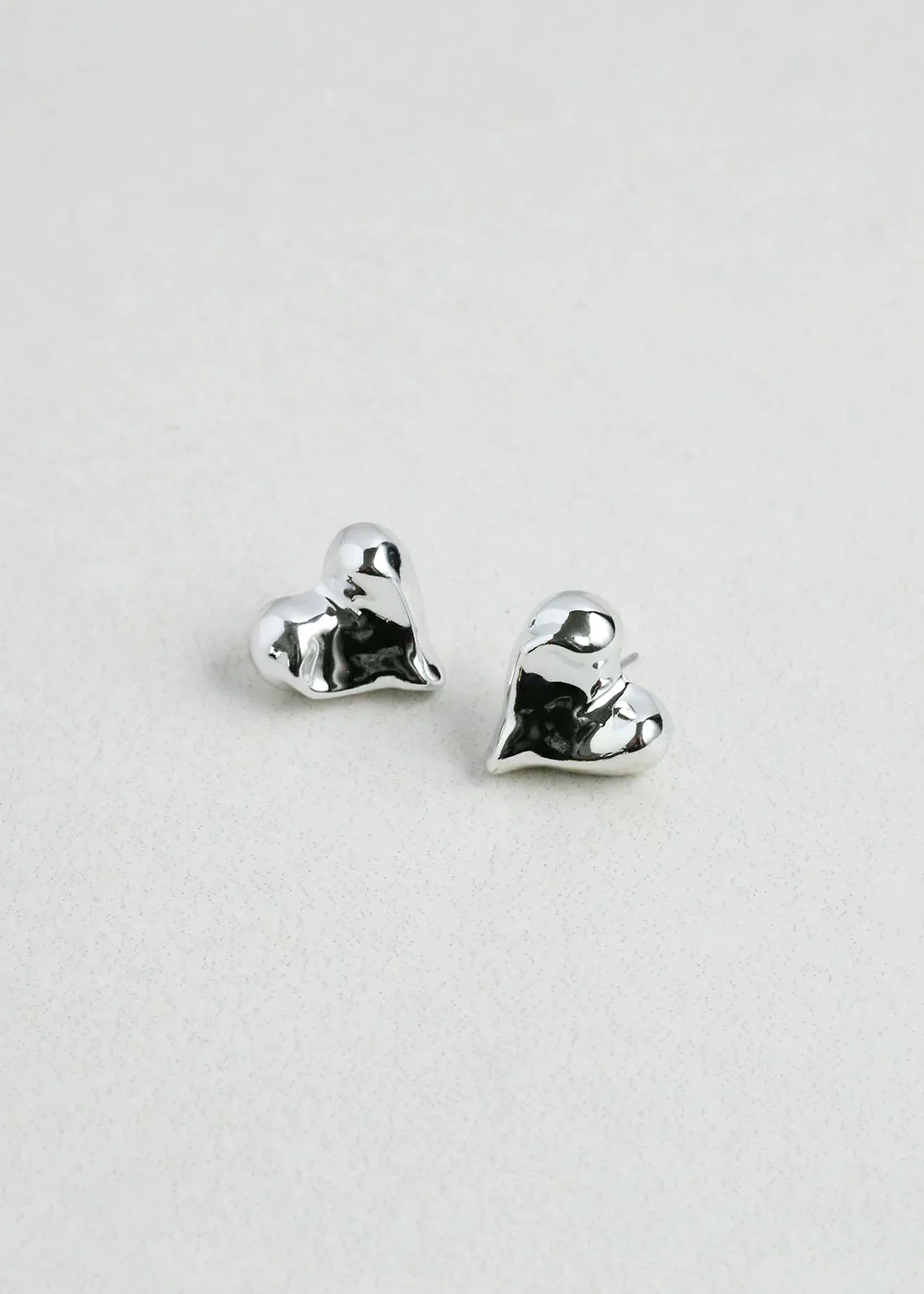 Chunky Heart Stud Earrings