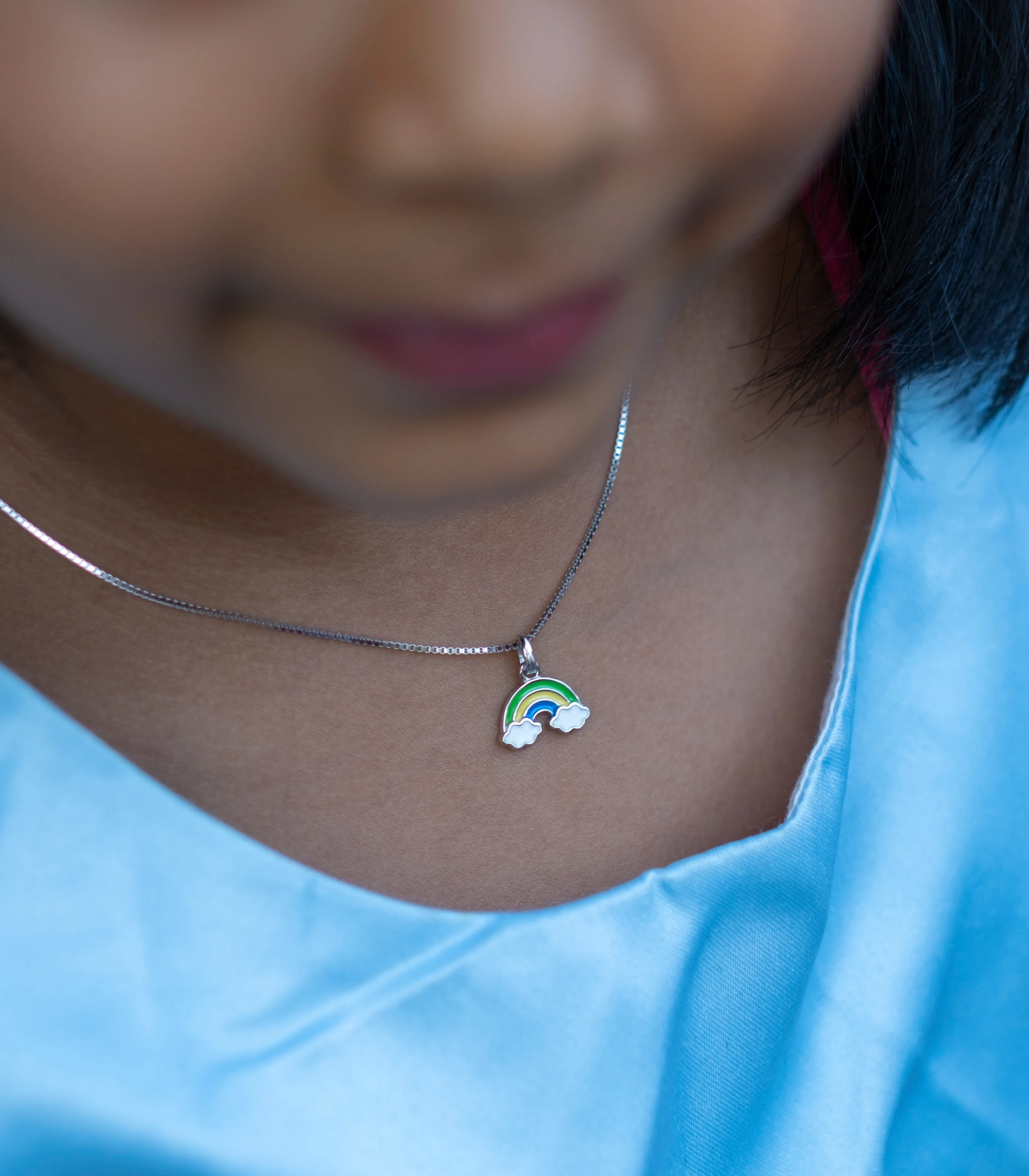 Cloudy Rainbow Necklace (Silver)