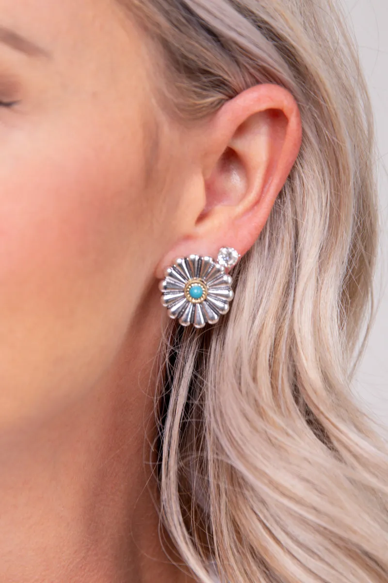 Concho Turquoise Stud Earrings