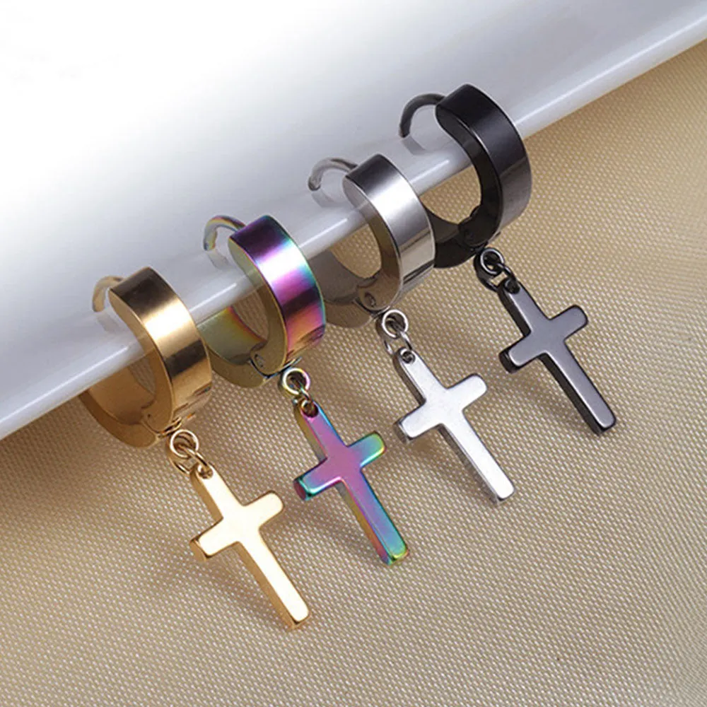 CROSS PENDANTS HOOPS EARRING