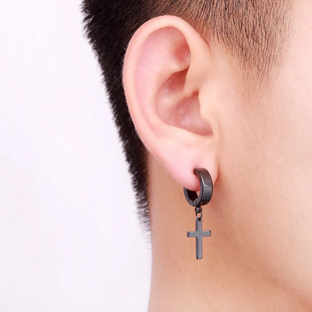 CROSS PENDANTS HOOPS EARRING