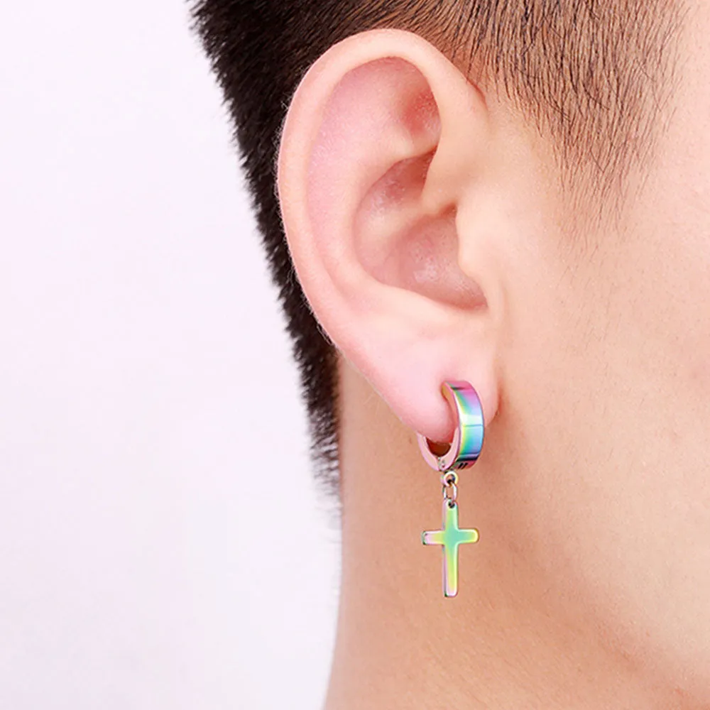 CROSS PENDANTS HOOPS EARRING