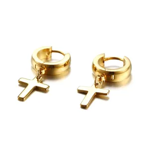 CROSS PENDANTS HOOPS EARRING