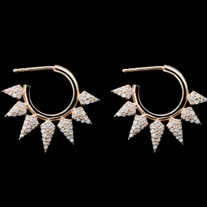 Diamond Spike Hoop Earrings