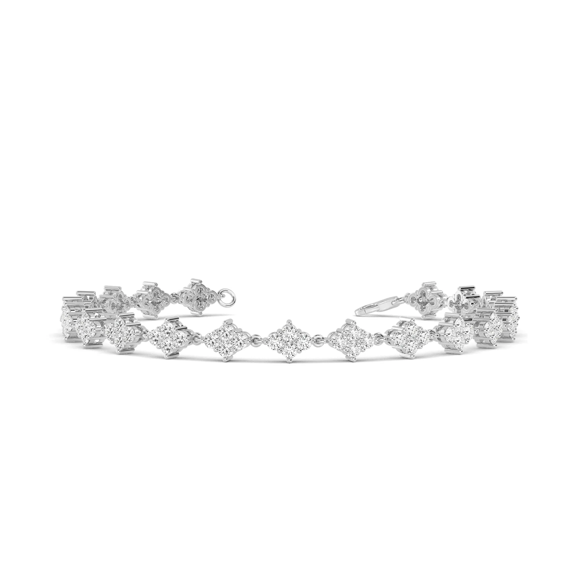 Elegant Diamond Cluster Gold Bracelet