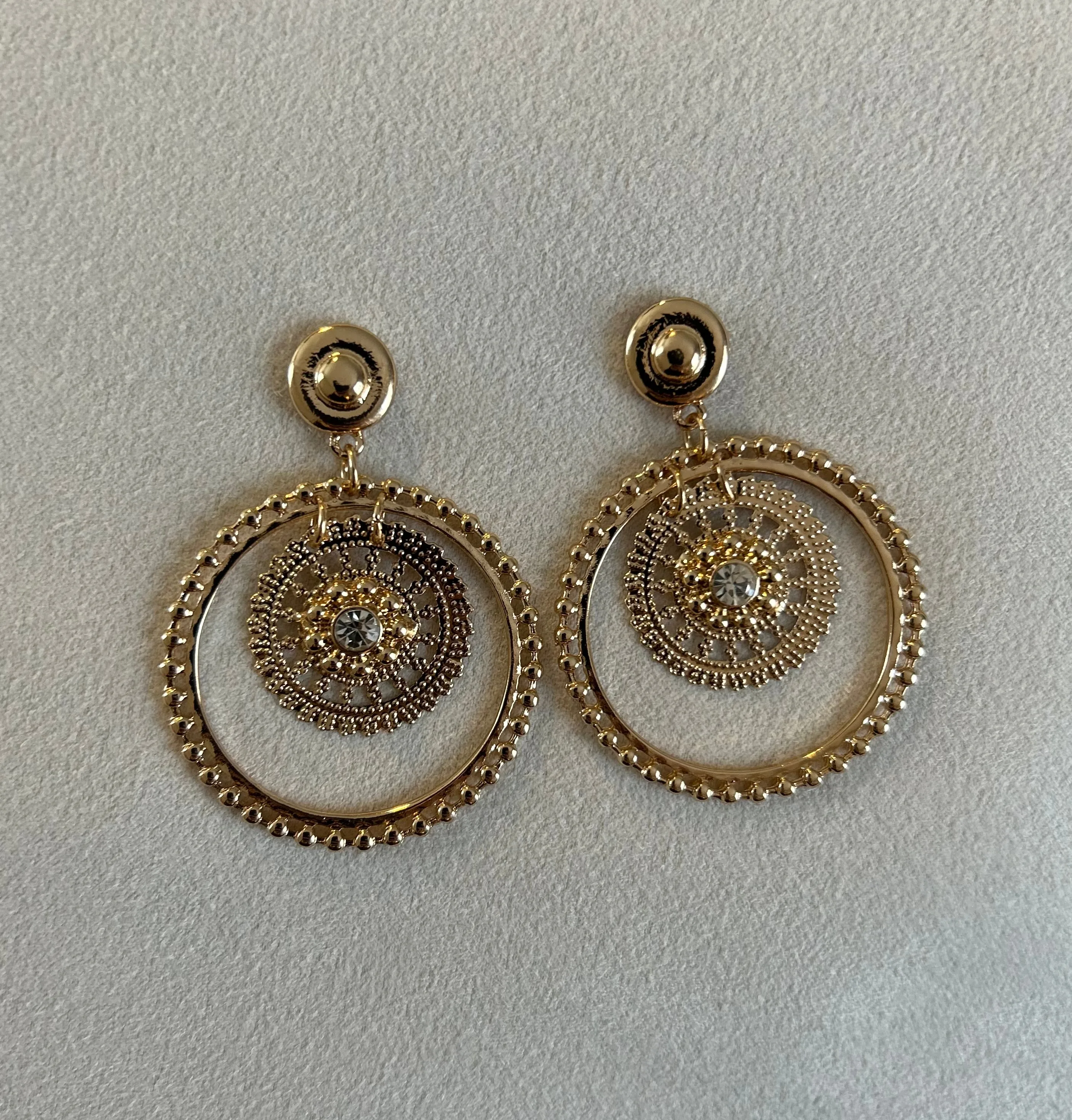 Embellished Chandelier Hoop Earrings