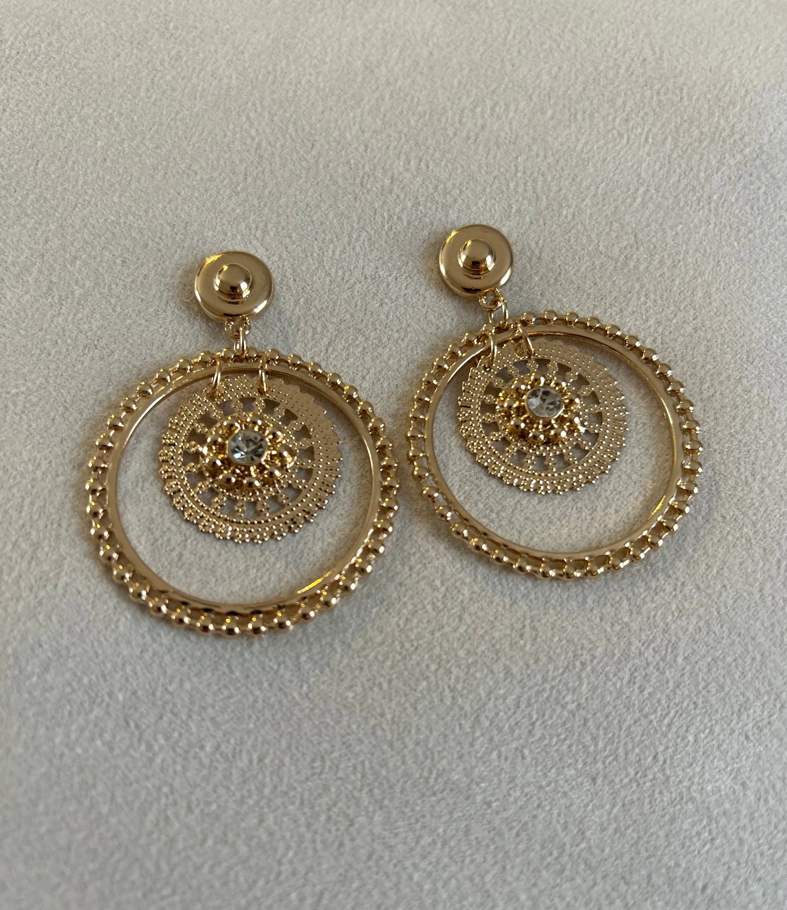 Embellished Chandelier Hoop Earrings