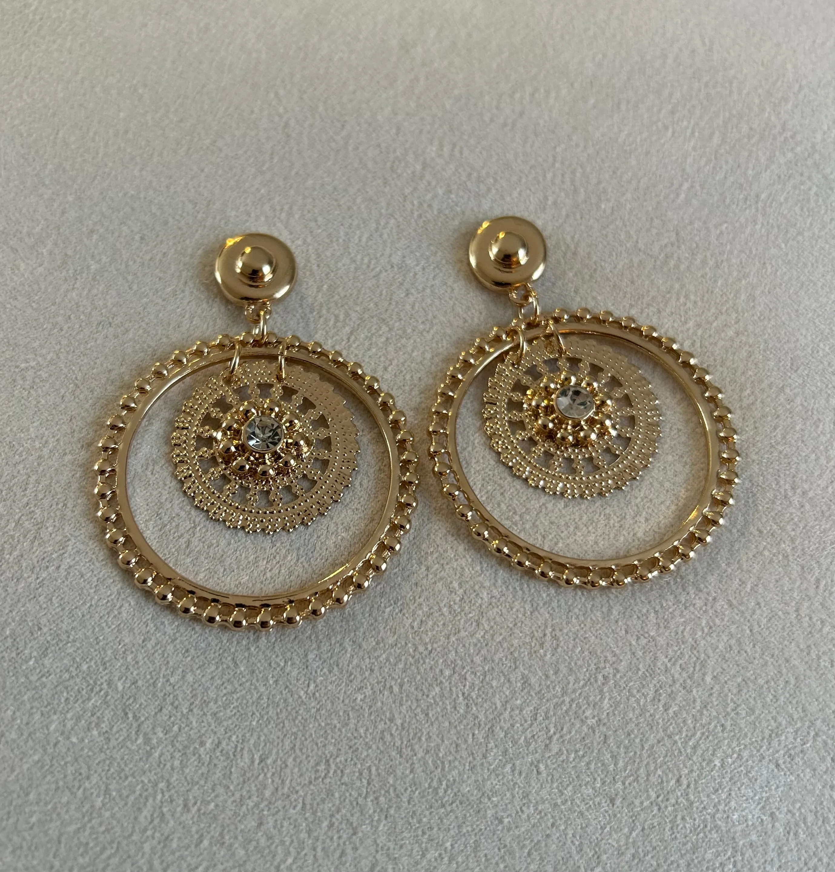 Embellished Chandelier Hoop Earrings