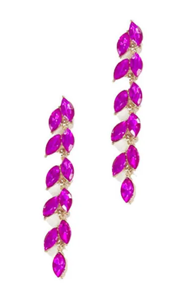 Fuchsia Leaf Drop Earrings