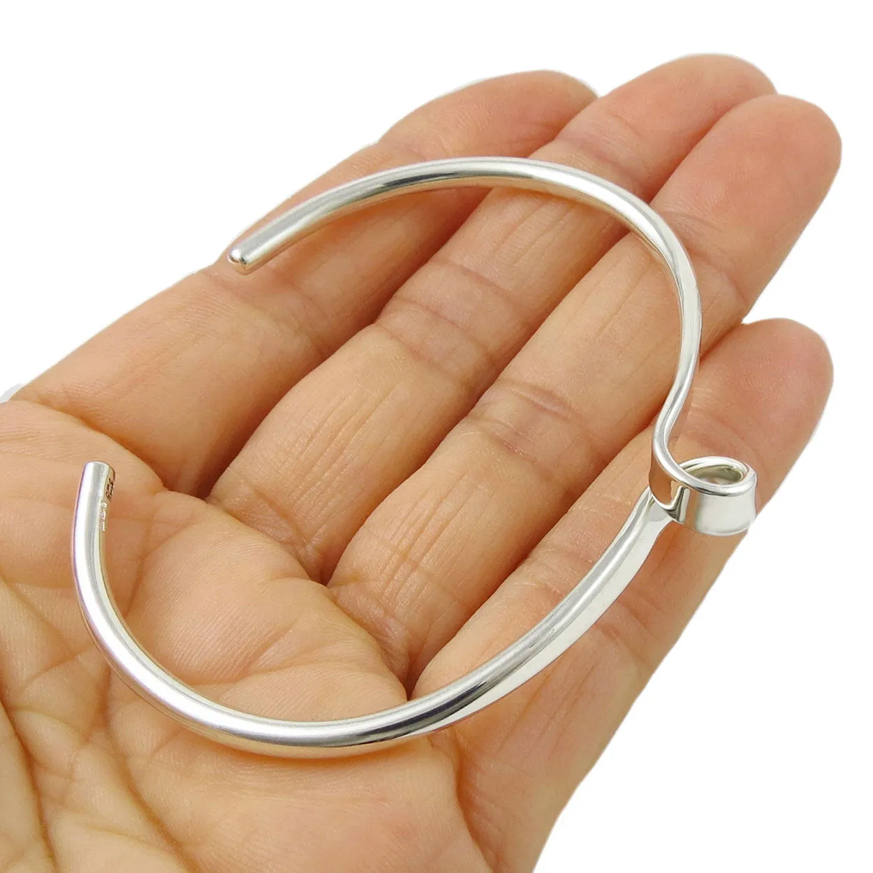 Hallmarked Twisted Sterling Silver Bracelet Cuff for Women