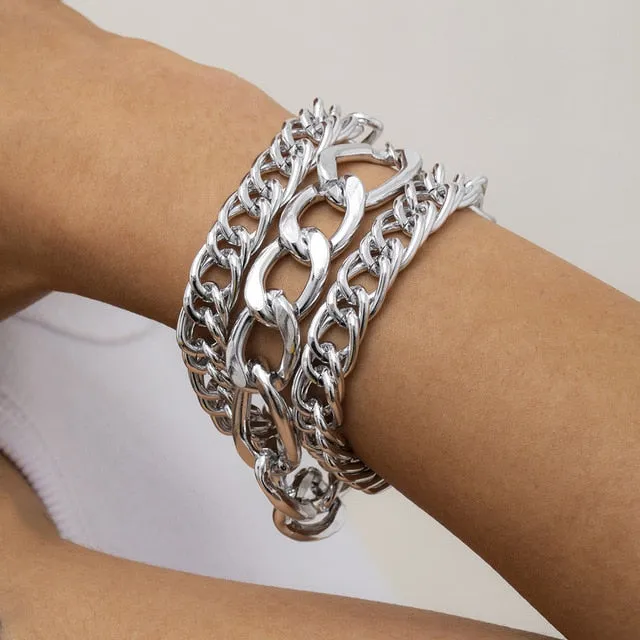 Hip Hop Thick Link Chain Bracelet Women's CCB Material