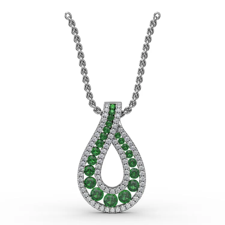 Infinity Loop Emerald Pendant