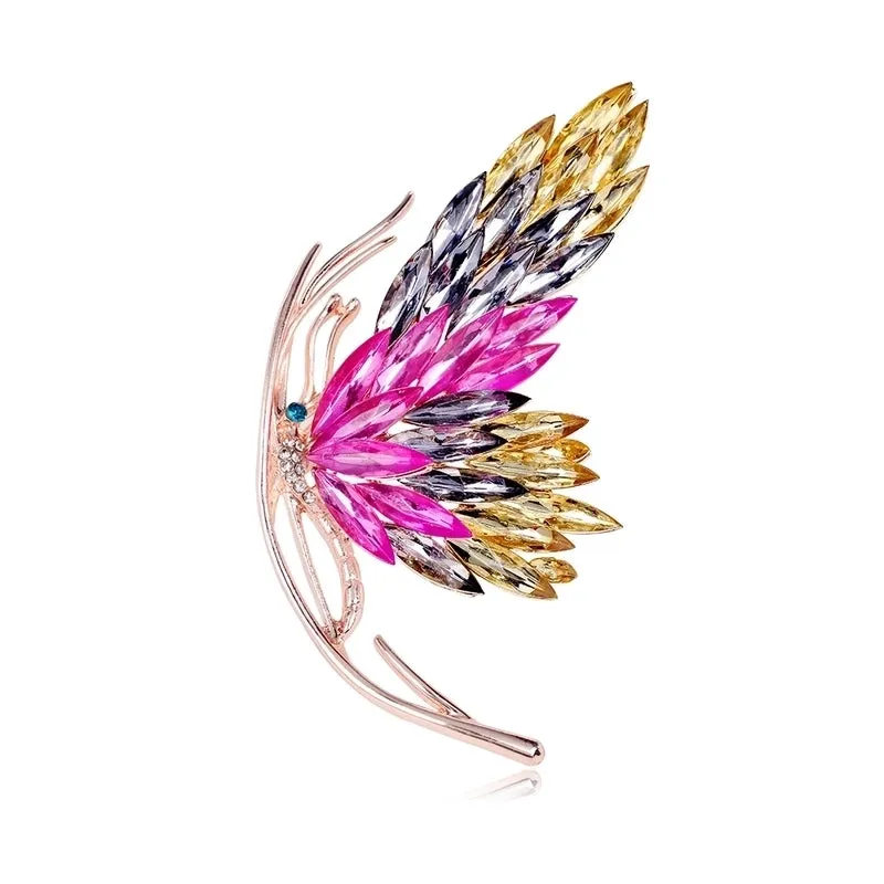 Ins Style Shiny Animal Butterfly Snowflake Alloy Inlay Acrylic Rhinestones Unisex Brooches