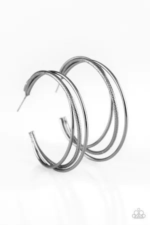 Jumpin Through Hoops Black-Earrings