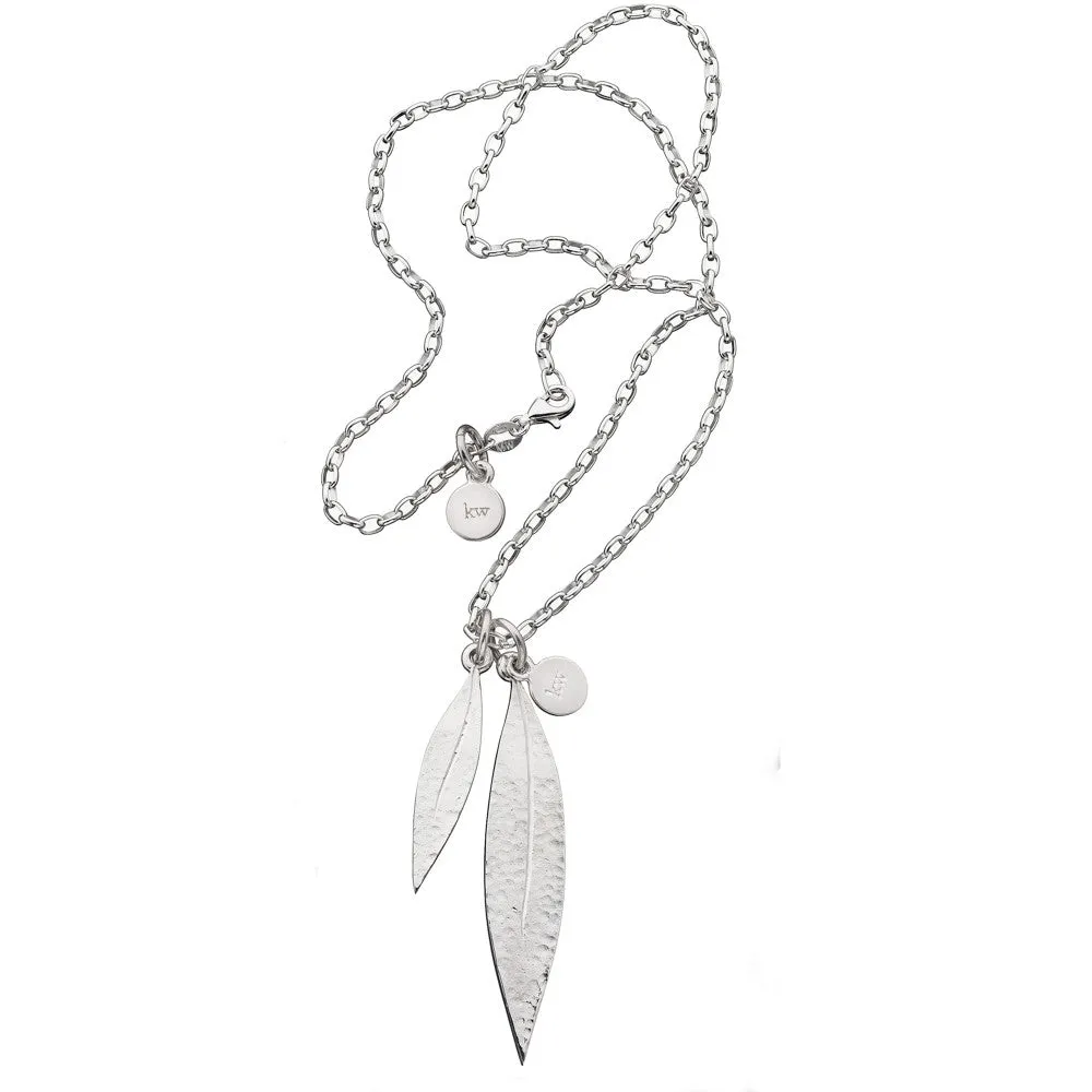 Karen Walker Two Leaf Necklace - Sterling Silver