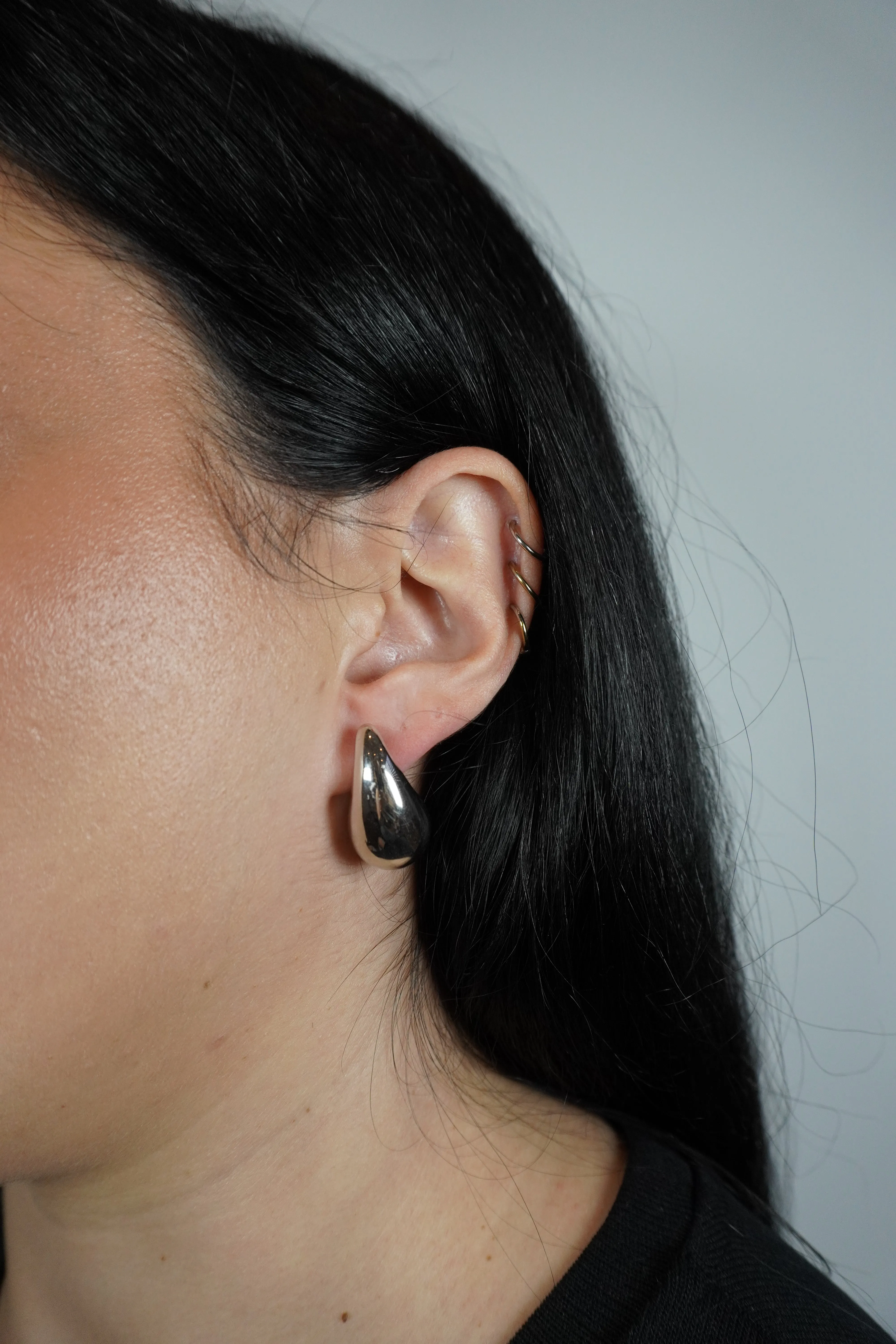 Large Bold Tear Drop Studs | Sterling Silver