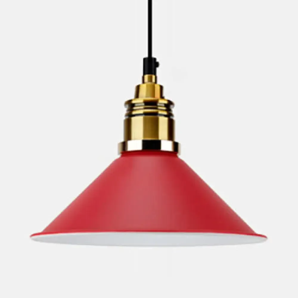 Modern Stylish Conic Pendant Light with Metal Shade - Black/Grey/White - Ideal for Dining Room