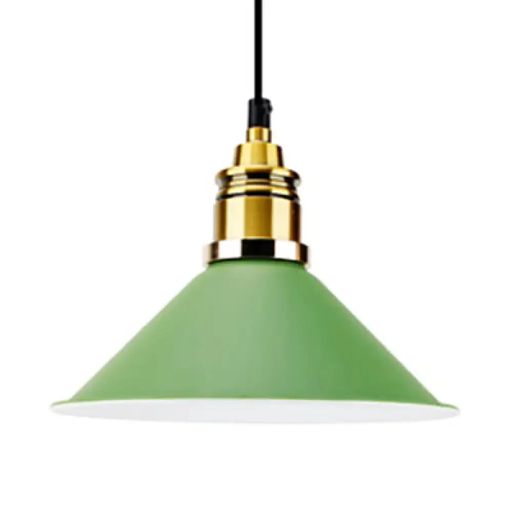 Modern Stylish Conic Pendant Light with Metal Shade - Black/Grey/White - Ideal for Dining Room