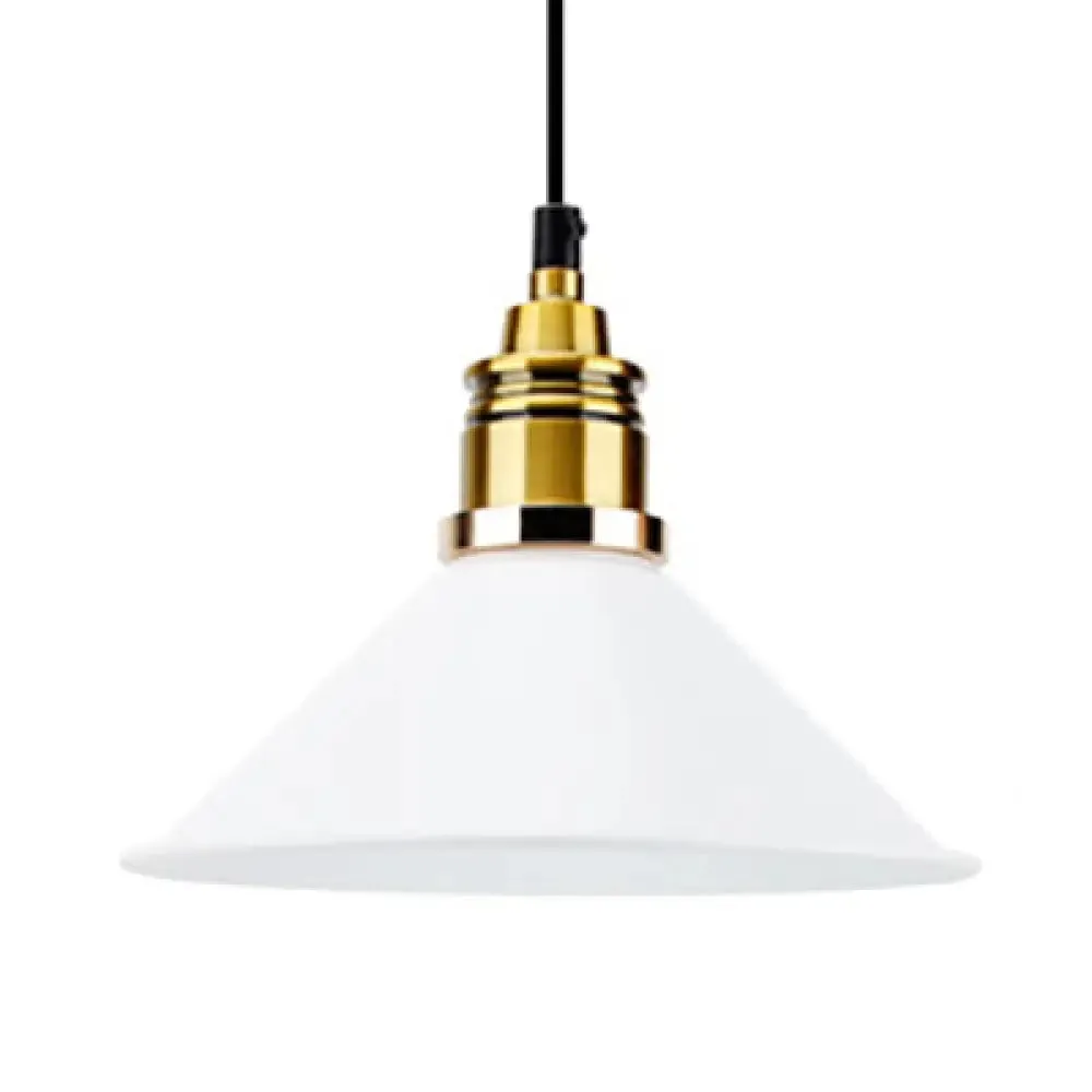 Modern Stylish Conic Pendant Light with Metal Shade - Black/Grey/White - Ideal for Dining Room