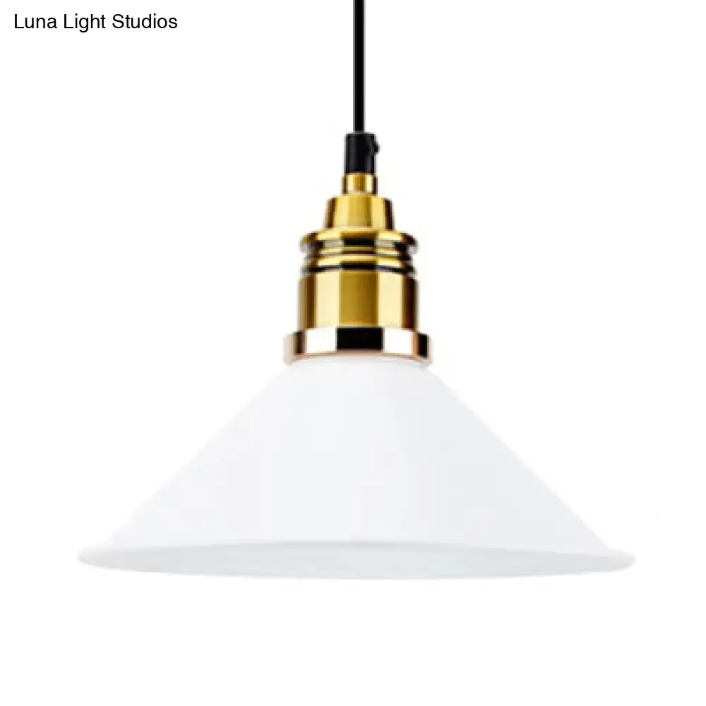 Modern Stylish Conic Pendant Light with Metal Shade - Black/Grey/White - Ideal for Dining Room