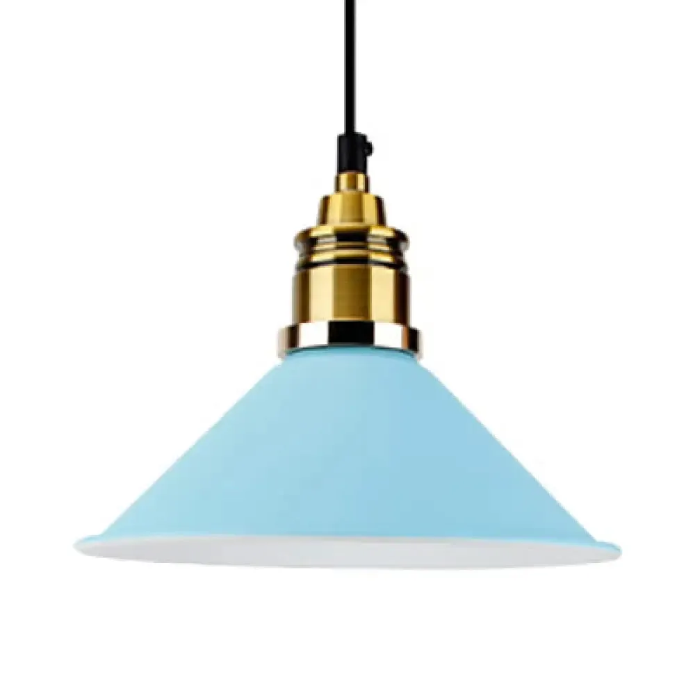 Modern Stylish Conic Pendant Light with Metal Shade - Black/Grey/White - Ideal for Dining Room