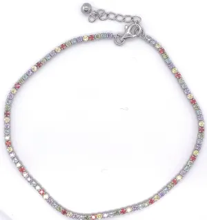 Multi Color Cubic Zirconia Tennis Bracelet