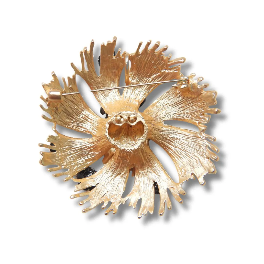 Oversized metal flower brooch